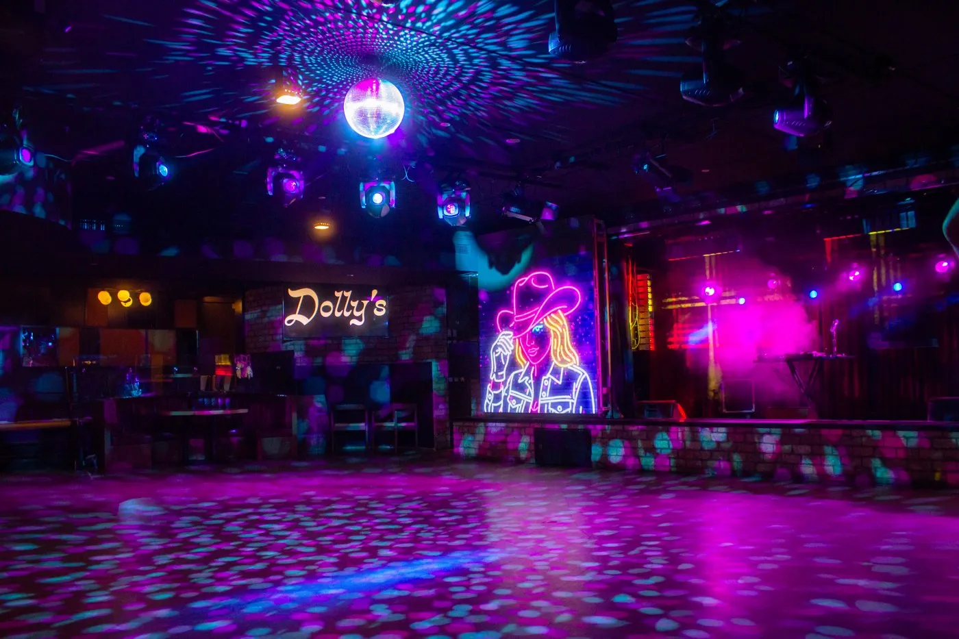 The dance floor after dark