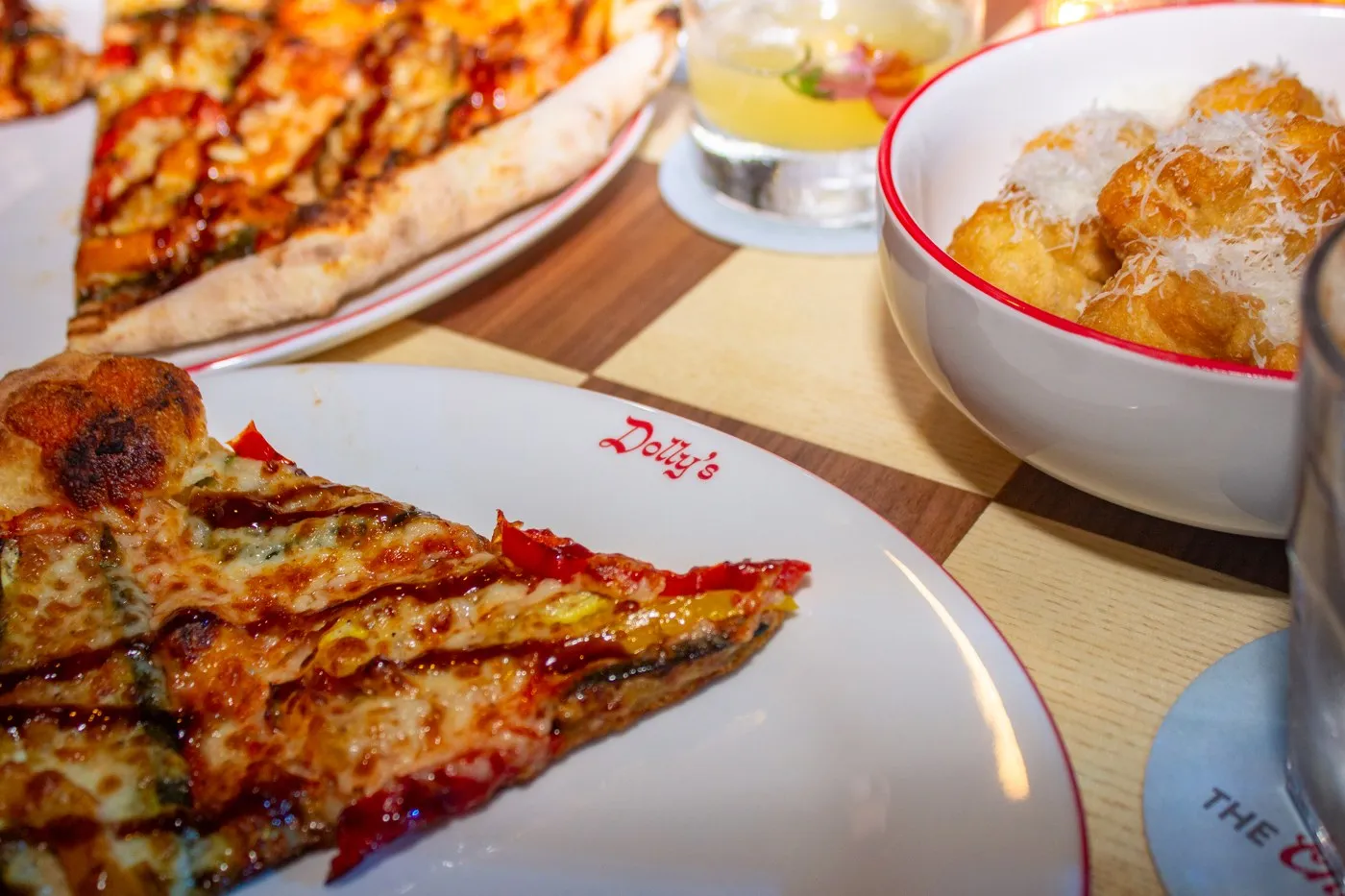 Fresh pizza at Dolly's